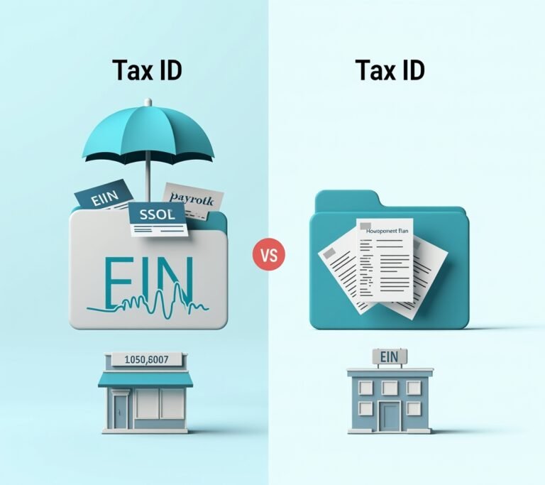Business owner comparing two tax documents side by side