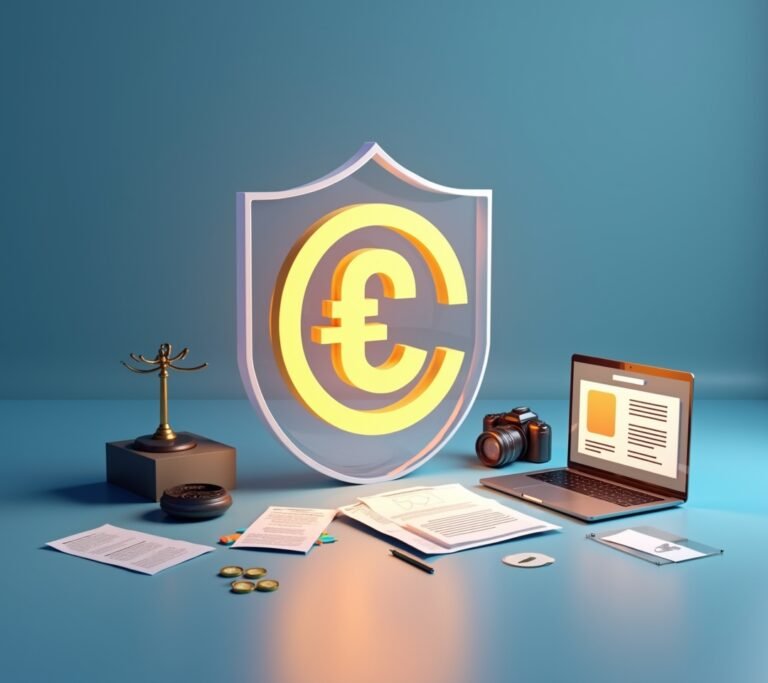 Business owner writing content at a laptop